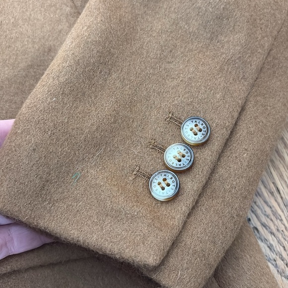Talbots Petite Classic 2 Button Wool Blend Blazer Size 2P Camel Tan Notch Collar - Picture 7 of 9